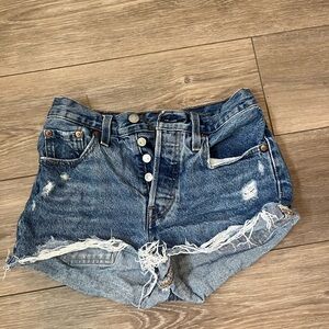 Distressed Blue Denim Women Shorts